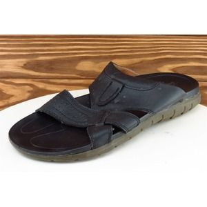 DNV Sz 39 M Black‎ Slide Leather Women Sandals